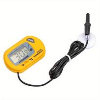 Akvariumo LCD skaitmeninis akvariumo termometras, vandens temperatūros matuoklis, akvariumo temperatūros detektorius, žuvų signalizacija, naminių gyvūnėlių reikmenys, vandens įrankis geltona