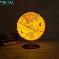 20/25 cm Retro LED pasaulio Žemės gaublio žemėlapis 360 laipsnių besisukantis pasaulio geografinis žemėlapis viskas anglų kalba Stalo dekoravimo stalo lempa
