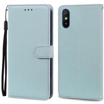 Redmi 9A dėklas Prabangus piniginės tipo dėklas Xiaomi Redmi 9A telefonui Apsauginis odinis dėklas Xiomi Redmi 9A 9AT Fundas For Redmi 9AT šviesiai mėlyna spalva