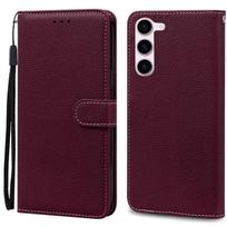 S23 dėklas Coque Samsung Galaxy S23 dėklui S23+ Odinė piniginė atverčiamas dėklas Samsung Galaxy S 23 S23 Plus Ultra telefono dėklui Funda Samsung S23 Plus vyno raudonos spalvos