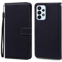 A23 dėklas Samsung Galaxy A23 dėklas 2022 m. prabangus odinis piniginės tipo atverčiamas dėklas Samsung A23 A 23 GalaxyA23 dangtelis Fundas Bamperis For Samsung A23 juoda