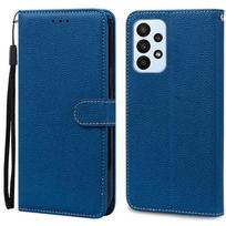 A23 dėklas Samsung Galaxy A23 dėklas 2022 m. prabangus odinis piniginės tipo atverčiamas dėklas Samsung A23 A 23 GalaxyA23 dangtelis Fundas Bamperis For Samsung A23 tamsiai mėlyna spalva