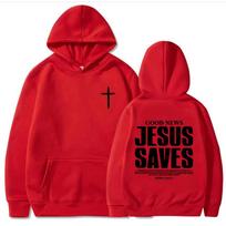 Jėzus Gelbėja John Hoodies Krikščioniški Biblijos Eilutės Megztiniai Vyrams Moterims Drabužiai Žieminiai Patogūs Kišeniniai Puloveriai Grafiniai 2XL red