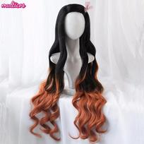DemonSlayer Perukai Uzui Tengen Kochou Kanae Kamado Nezuko Kanroji Mitsuri Rui Hashibira Inosuke Sabito Cosplay Perukas + Peruko kepuraitė black
