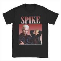 Buffy vampyrų žudikė Spike marškinėliai moterims Naujoviškas marškinėlis Apvali apykaklė Marškinėliai Trumpomis rankovėmis Viršutiniai drabužiai Su grafika L brown