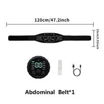 Ems Muscle Stimulator Abs Trainer Abdominal Muscle Toner Electronic Toning Belts Fitness Massage Slimming Device Usb Recharge black