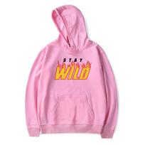Beno Azelarto „Stay Wild Vintage 90s“ gobtuvas vyrams ir moterims, Harajuku hiphopo viršutiniai drabužiai, pavasario ir rudens megztinis, sportinis megztinis S pink