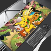 Didelis Speed PC Kompiuterio Klaviatūros Kilimėlis PU Odinis Pelės Kilimėlis Anime Pokemon Psyduck Stalo Kilimėlis Žaidimų Aksesuarai Pikachu Pelės Kilimėlis 60x30 cm yellow