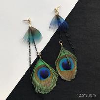 Unikalūs perdėti plunksnų auskarai Kūrybingi ilgi plunksnų auskarai Madingi Boho dideli auskarai Moteriški pareiškiantys papuošalai Didmeninė prekyba 02 black