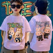 Coolbo LABUBU Fashion New Boys' and Children's T-shirts, Girls' T-shirts 140 gray