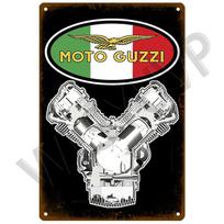 Moto Guzzi Senolio Plaketas Metalinis Vintažinis Skardos Ženklas Shabby Chic Dekoras Metaliniai Ženklai Vintažinė Baro Dekoro Metalinis Plakatas Metalinė Plokštė 20x30cm gray