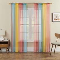 Gėlėmis marginti permatomi užuolaidų audiniai - Šviesą filtruojantis voile šalis balkonui, arkiniam langui, svetainei, patalpų dalikliui ir privatumui 140cmx260cm