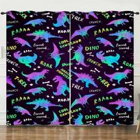 Užuolaida Animacinis Dinzauras Chameleonas 3D Skaitmeninė Spauda Tamsinanti Užuolaida Su Skylutėmis 2pcs*97cm*114cm*2 blue