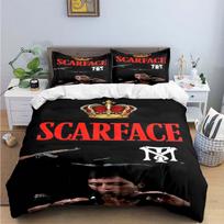 3 vnt. Madingas Klasikinis Filmas Krikštatėvis S-Scarface Spaudinys Patalynės Komplektas Lovos Reikmenys Antklodės Užvalkalas Lovos Antklodė Patalynė Prabangi Dovana AU Double(180*210cm)3pcs