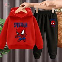 Vaikams Hoodies+kelnės 2 dalių komplektai Žmogus-voras Marvel Vaikų cosplay anime Megztinis su gobtuvu Vaikų drabužiai 4-14 m. 160 black