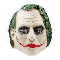 Tamsusis riteris Džokeris Cosplay kaukė Helovino vakarėliui Unisex suaugusiųjų latekso kaukė Galvos apdangalas Vakarėlio pasirodymui Scenos rekvizitas black