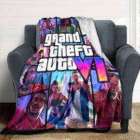 1 vnt. Grand Theft Auto minkštas flanelinis pledas su dizainerio spauda. Jaukus pledas visais metų laikais, puikiai tinkantis ant sofos, lovos, biure 130x150cm gray