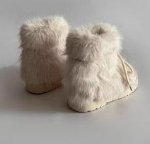 Women Snow Boots Ankle Fur Boots Winter Anti Slip Snow Boots Women's 2026 Winter New Thick Bottom Short Boots Cotton Shoes 39 smėlis
