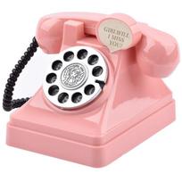 Retro telefono taupyklė Plastikinė monetų taupymo dėžutė Mielas pinigų indelis Vaikams Style 2-Pink pink