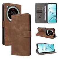 Apverčiamas dėklas ZTE nubia Focus 2 Ultra odinis dėklas [Apverčiamas vintažinės odos] Piniginė Atsparus smūgiams Patvarus Retro telefono dėklas for ZTE nubia Focus 2 Ultra ruda