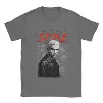 Men Women New Arrival Buffy Spike The Vampire  Tee T Shirt Pure Cotton  Tshirts Clothing 4XL gray