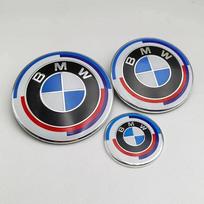 BMW GROUP 3 vnt. 45MM 74MM 82MM Vairas Automobilio Priekinis Variklio Dangčio Ženklelis Galinis Bagažinės Emblema BMW E36 E64 F10 F30 F32 F34 X1 X3 X5 X6 82-74-45 blue