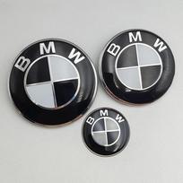 BMW GROUP 3 vnt. 45MM 74MM 82MM Vairas Automobilio Priekinis Variklio Dangčio Ženklelis Galinis Bagažinės Emblema BMW E36 E64 F10 F30 F32 F34 X1 X3 X5 X6 82-74-45 gray
