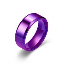 7 spalvos 8 mm vyriški žiedai Titano nerūdijančio plieno žiedai vyrams moterims Matiniai šlifuoti vestuvinis sužadėtuvių žiedas Poros papuošalai Dovana 9 purple