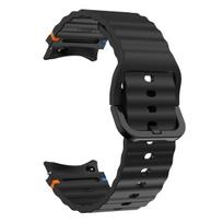 Originali silikoninė apyrankė skirta Samsung Galaxy Watch 7 FE 6 4 Classic 5 pro 44mm 40mm 43mm 47mm 45mm apyrankė Galaxy Watch6 7 dirželis Galaxy Watch 7 40 44 juoda