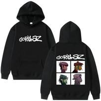 The Gorillaz Rock Band's Fashion Album Features Pattern Prints on Men's Women's Hoodies Sweatshirts Hip-hop Alternative Retro Pullovers XXXL juoda