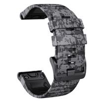 Sportinis kamufliažinis silikoninis dirželis For Garmin Fenix 7 7X Pro Solar Laikrodžio dirželis For Epix Pro (2 gen) 47mm 51mm Apyrankės Aksesuarai QuickFit 26mm gray