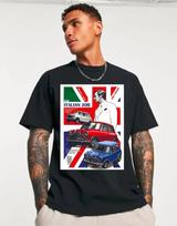 The Italian Job 1969 Movie Poster Graphic Cars Men's Tee T-Shirt M black