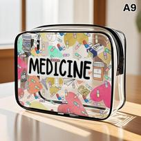Medicininė kosmetinė krepšys moterims Didelės talpos kelioninis organizatorius maišelis su užtrauktuku Tualeto reikmenų maišelis Kasdienė kelionė Tualeto reikmenų krepšys gray