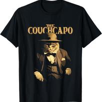 Funny Gangster Cat Couch Capo Cat Dad Men, Women T-Shirt XXXXXL juoda