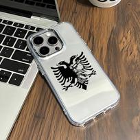 Albanijos erelis telefono dėklas iPhone 17 16e 16 15 14 13 12 11 mini Pro Max X XR XSMAX 8 7 Air Plus skaidrus minkštas dėklas iPhone 16 Plus