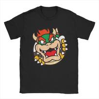 Super Mario Bros Bowser Didysis Koopa Pabėgimas T-marškinėlis Unisex Medvilniniai T-marškinėliai Apvalia Kaklo Iškirpte Trumpomis Rankovėmis Drabužiai Didelio Dydžio M beige