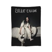 B-Billie-Girl E-eilish Amerikietė Dainininkė Vilnos Mėtymo Antklodė Antklodės Sofai Lauke Minkštas Pliušinis Plonas Antklodė, 75x90cm
