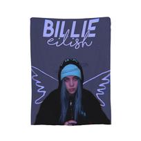 B-Billie-Girl E-eilish Amerikietė Dainininkė Vilnos Mėtymo Antklodė Antklodės Sofai Lauke Minkštas Pliušinis Plonas Antklodė, 130x150cm