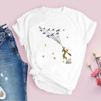 2026 Naujiena Mažojo Princo Spausdininiai Marškinėliai Apvalia Kaklo Trumpomis Rankovėmis T-shirt Moteriški Harajuku Moteriški Marškinėliai Laisvalaikio T-shirt XL white