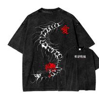 Tokyo Ghoul Anime Mėgėjo skalbinti marškinėliai Visų sezonų drabužiai aukštos kokybės asmenybė Drabužiai Didelis dydis Unisex Naujas modelis Pora marškinėliai S black