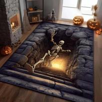 3D Iliuzijos Skeleto Kilimas Svetainės Grindų Kilimėlis Gotikinis Miegamojo Kilimas Siaubingų Laiptų Dekoras Vaiduokliškos Namų Zonos Kilimas 50X80CM