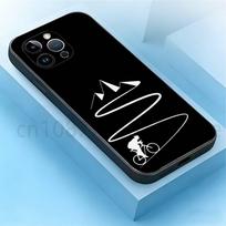 Plento dviratininko dviračių telefono dėklas, skirtas iPhone 17,16,15,14,13,12,11,XR,Pro,Max,Plus,mini, Silikoninis juodas dangtelis iPhone17pro