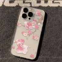 Karpų ir gėlių rašto dėklas RENO 15F 15 14F 13F 12F 11F 11 12 14 15 PRO 10 8 telefonams, minkštas silikoninis, permatomas dangtelis OPPO RENO15Pro 5G black