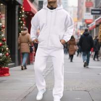 Men's Full Zip Hooded Sweatshirt and Drawstring Pants Set Casual Relaxed Fit Two Piece Outfit for Everyday Wear S balta