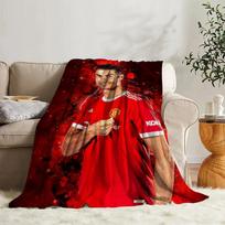 Cute Blanket CR7 Ronaldo Sofa Camp Nap Bedspread Soft Bicycle Blanket Fleece Home Textile Birthday Gift Blanket Bedroom Decor 100X150CM