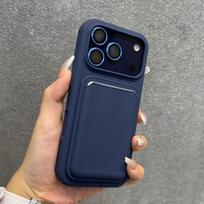 Skystas silikoninis magnetinis dėklas su Magsafe piniginės angos laikikliu, skirtas iPhone 17 Air 16 15 14 13 12 11 Pro Max, minkštas buferinis dangtelis iPhone 13 Pro Max
