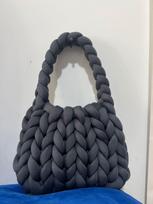 Islandiško itin storo pinto siūlo rankų darbo peties krepšys Yarn 400g gray