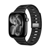 Magnetic Silicone Strap For Apple Watch 11 10 46mm 42mm Ultra 3/2/1 49mm Wave Bracelet iWatch 9 8 7 6 5 4 SE3 45mm 44mm 41/40mm 44mm 45mm 46mm 49mm juoda