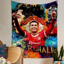 Portugal Super Football Star CR7 Cristiano Ronaldo Anime Tapestry Art Science Fiction Room Home Decor Wall Art Decor 60x90cm red