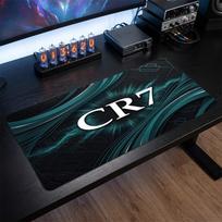 Cristiano Ronaldo emblemos pelės kilimėlis, prailgintas neslystantis guminis stalo kilimėlis žaidimams, biurui, nešiojamam kompiuteriui, gerbėjo dovana 30cmx60cm（11.8x23.6inch）